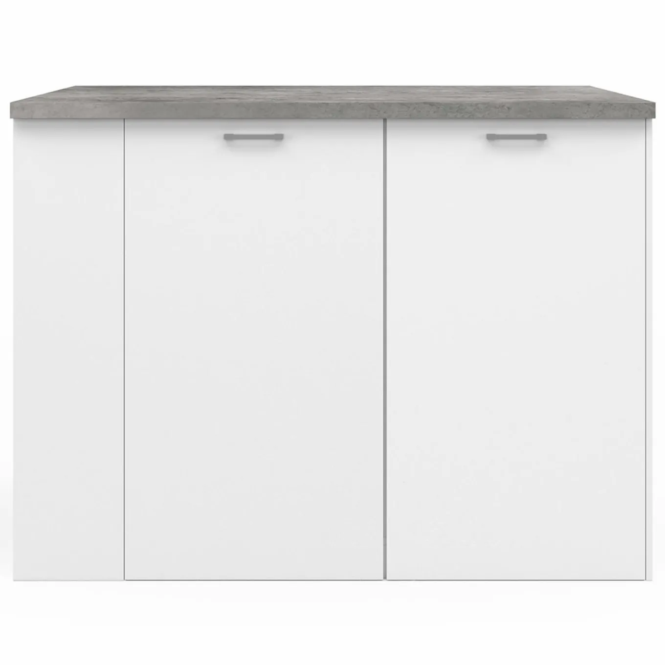 IDMarket Ilot central de cuisine bois blanc et effet béton* Collection Contemporaine|Mange Debout