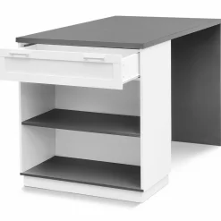 IDMarket Ilot mange debout blanc et gris 130 cm* Collection Design|Collection Moderne