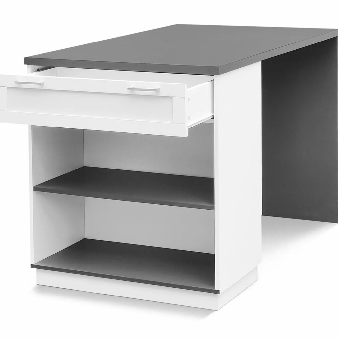 IDMarket Ilot mange debout blanc et gris 130 cm* Collection Design|Collection Moderne