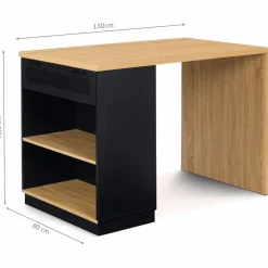 IDMarket Ilot mange debout noir et bois 130 cm* Collection Design|Collection Moderne