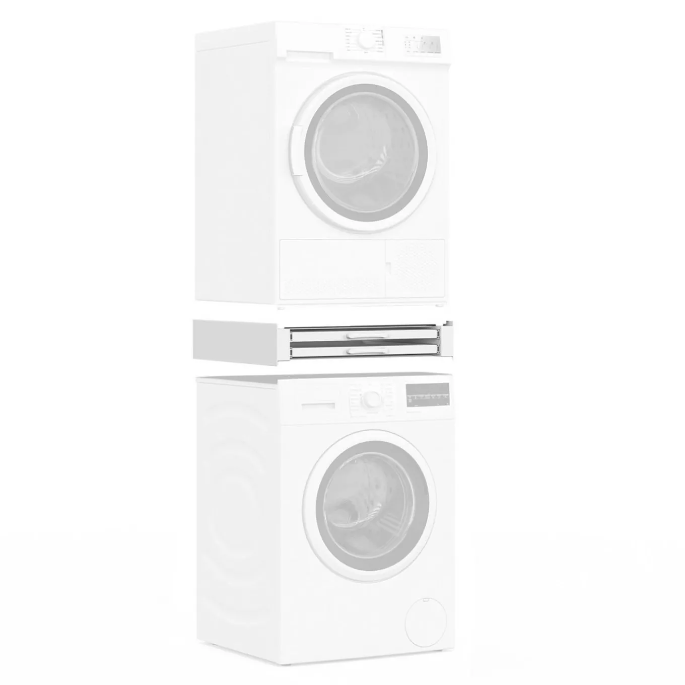 IDMarket Kit de superposition universel machine à laver et sèche linge avec séchoir* Rangement Et Accessoires|Séchoirs À Linge