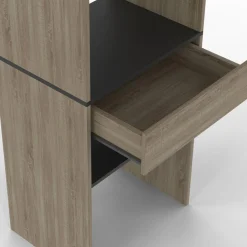 IDMarket Kit dressing placard hêtre et noir avec étagères, tiroir et double penderie* Dressings Et Portants Vêtements