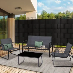 IDMarket Lamelles occultantes PVC noir 35m pour grillage rigide* Lamelles Occultantes