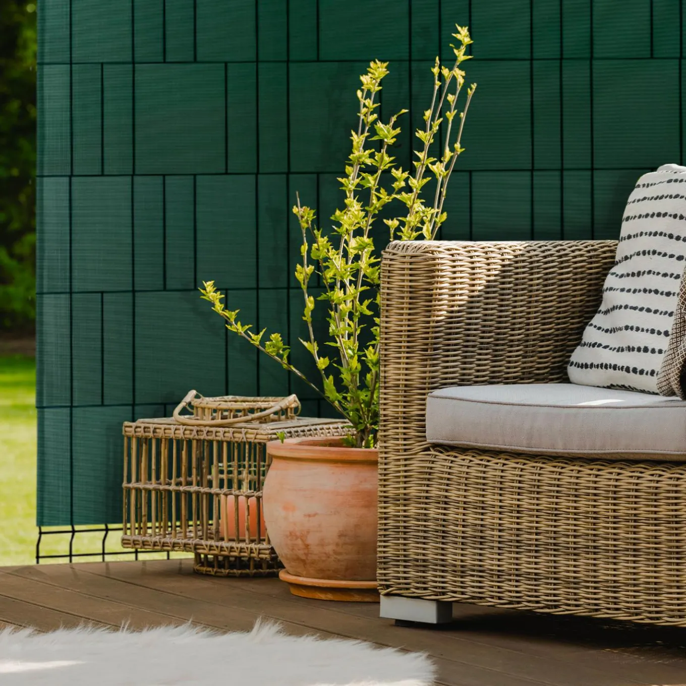 IDMarket Lamelles occultantes PVC vert 35m pour grillage rigide* Lamelles Occultantes