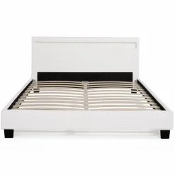 IDMarket Lit avec LED 140x190 cm blanc* Collection Moderne|Chambre Complète Adulte