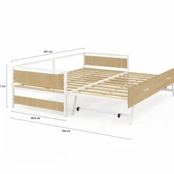 IDMarket Lit banquette convertible style industriel* Meubles Blancs|Meubles En Bois