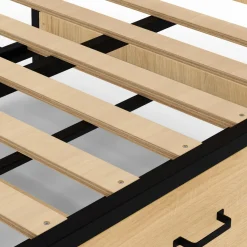 IDMarket Lit banquette convertible 2 places industriel* Meubles En Bois|Collection Industrielle