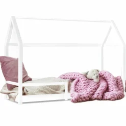 IDMarket Lit cabane enfant blanc 90 x 190 cm style scandinave*Enfant Meubles Blancs|Collection Scandinave
