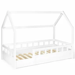 IDMarket Lit cabane enfant blanc 80 x 160 cm*Enfant Meubles Blancs|Collection Scandinave