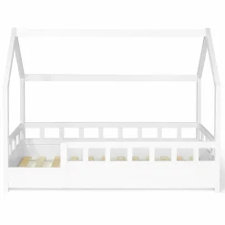 IDMarket Lit cabane enfant blanc 80 x 160 cm*Enfant Meubles Blancs|Collection Scandinave