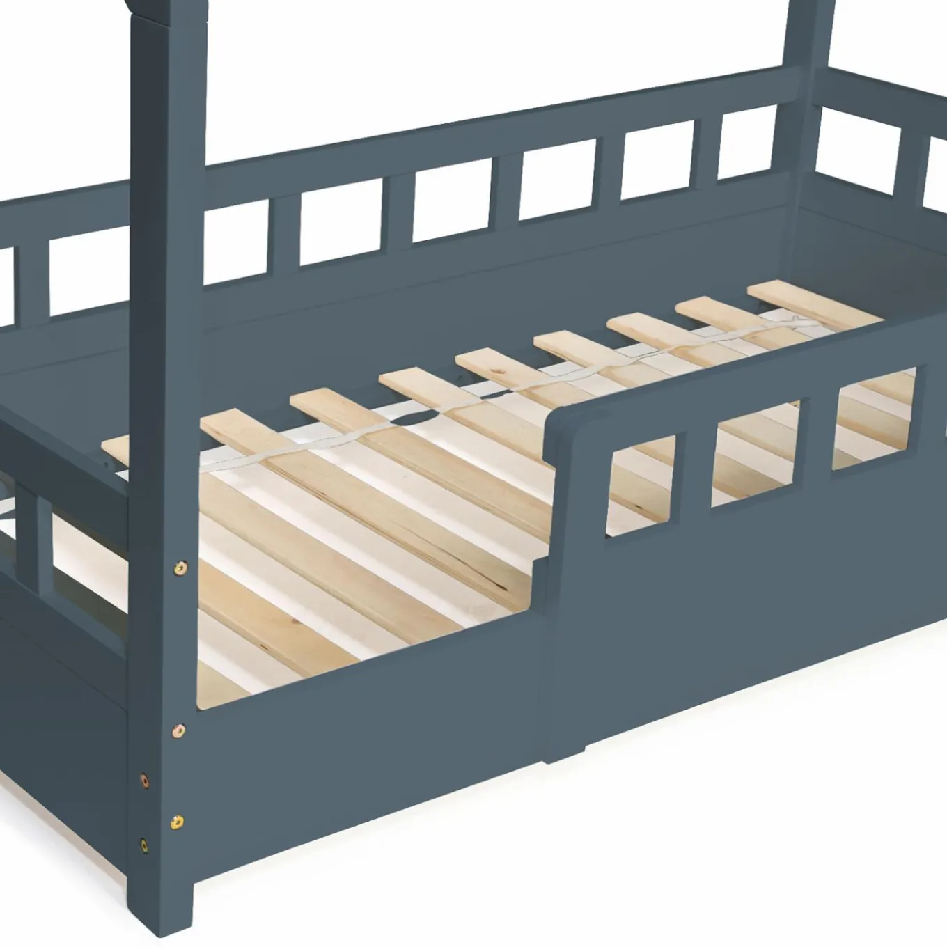 IDMarket Lit cabane gris*Enfant Collection Scandinave|Lits Enfant