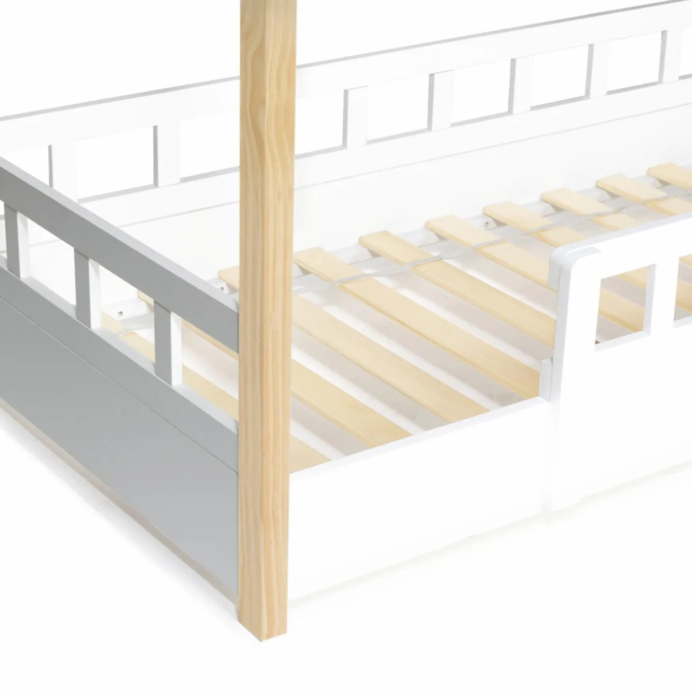 IDMarket Lit cabane pour enfant blanc et hêtre 80x160 cm*Enfant Meubles Blancs|Meubles En Bois