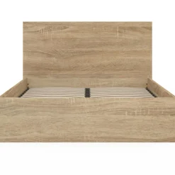 IDMarket Lit coffre deux personnes façon hêtre 160 x 200 cm* Collection Contemporaine|Chambre Complète Adulte