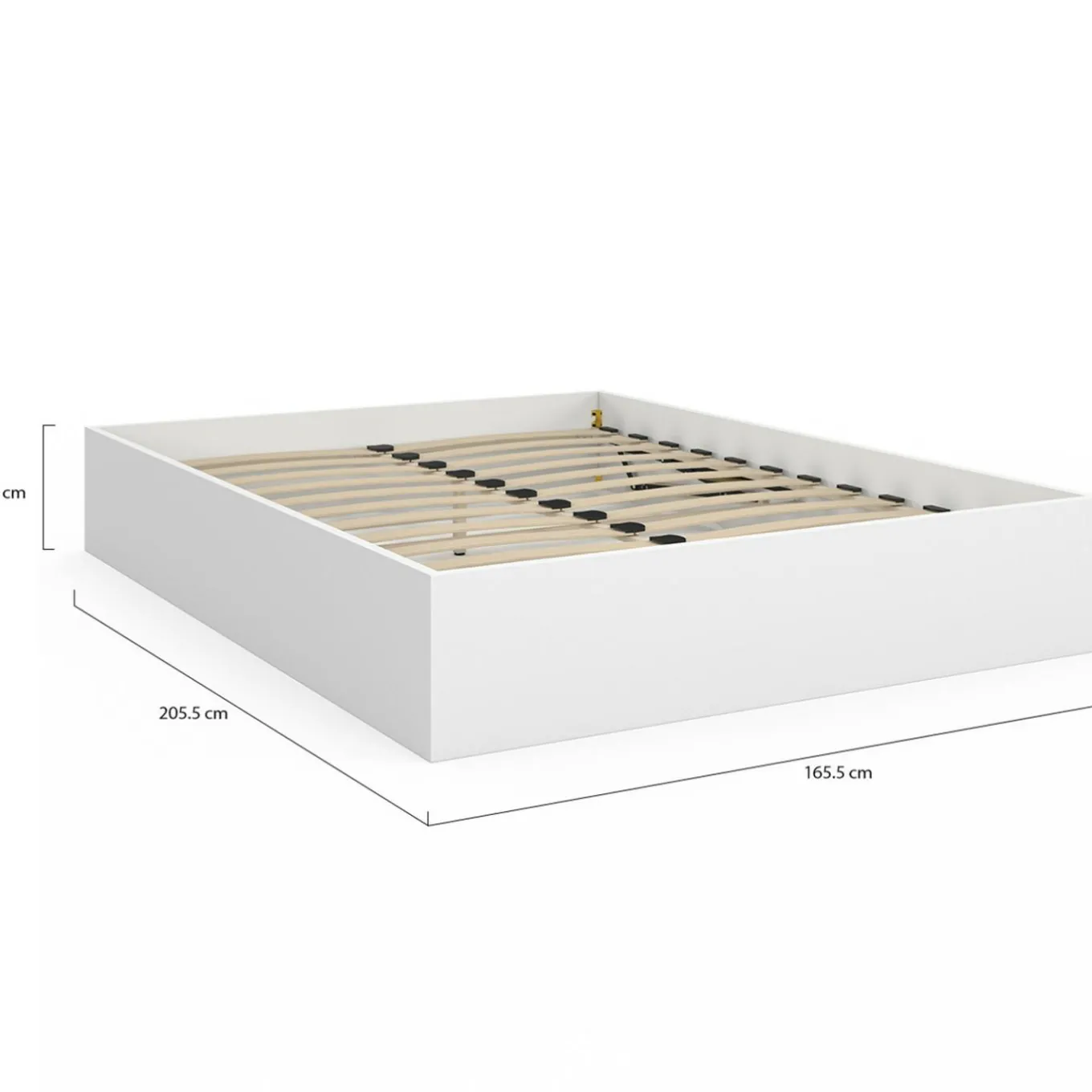 IDMarket Lit coffre double avec sommier 160 x 200 cm blanc* Lits Avec Sommier|Chambre Complète Adulte