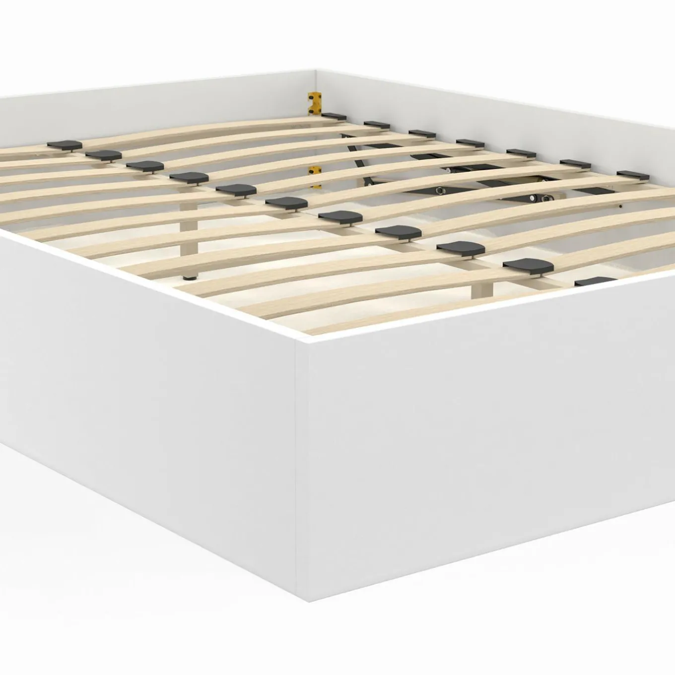 IDMarket Lit coffre double avec sommier 160 x 200 cm blanc* Lits Avec Sommier|Chambre Complète Adulte