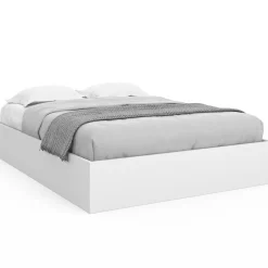IDMarket Lit coffre double avec sommier 160 x 200 cm blanc* Lits Avec Sommier|Chambre Complète Adulte