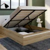 IDMarket Lit coffre double avec tête de lit et sommier* Collection Contemporaine|Chambre Complète Adulte
