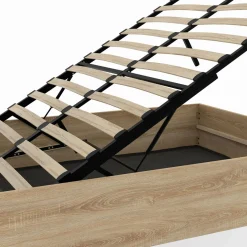 IDMarket Lit coffre double avec tête de lit et sommier* Collection Contemporaine|Chambre Complète Adulte