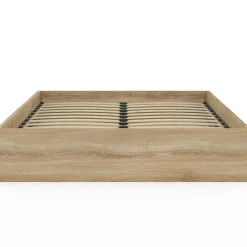 IDMarket Lit coffre double SANDSIDE avec sommier 140 x 190 cm hêtre* Lits Avec Sommier|Chambre Complète Adulte