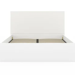 IDMarket Lit coffre double 140x190 cm coloris blanc* Lits Avec Sommier