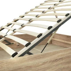 IDMarket Lit coffre double 140x190 cm coloris bois* Collection Contemporaine|Chambre Complète Adulte