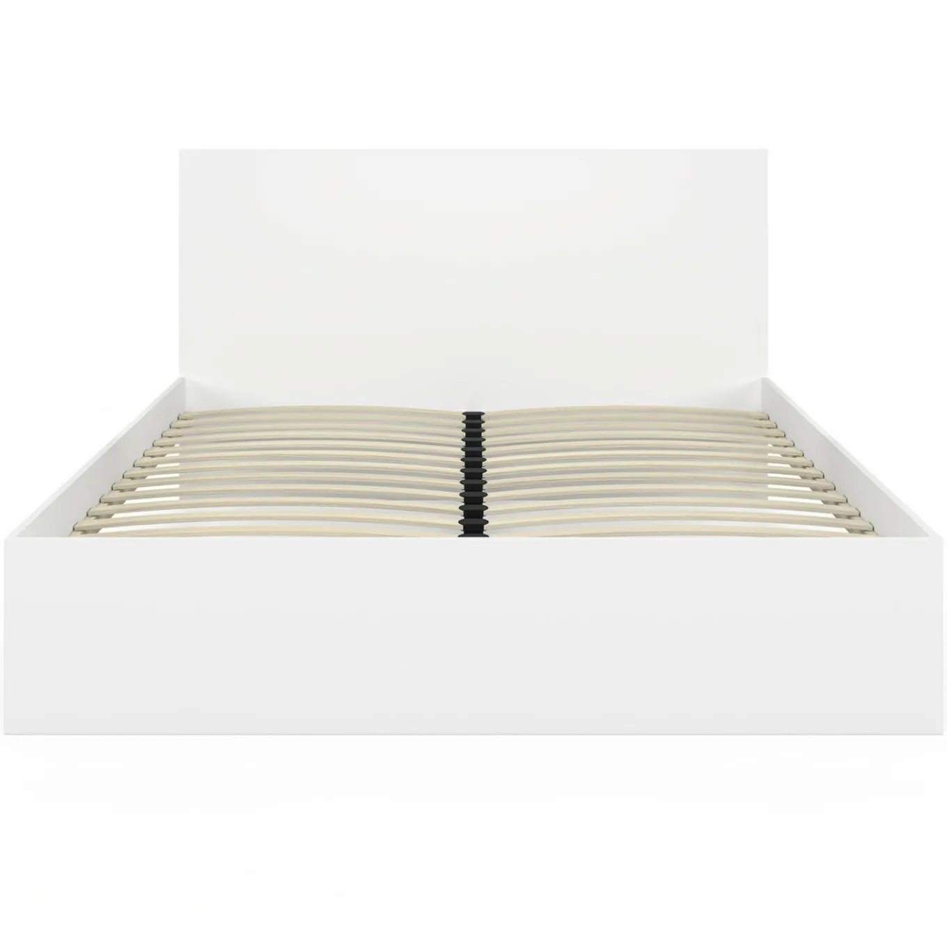 IDMarket Lit double avec tête de lit et sommier 160 x 200 cm blanc* Lits Avec Sommier|Chambre Complète Adulte