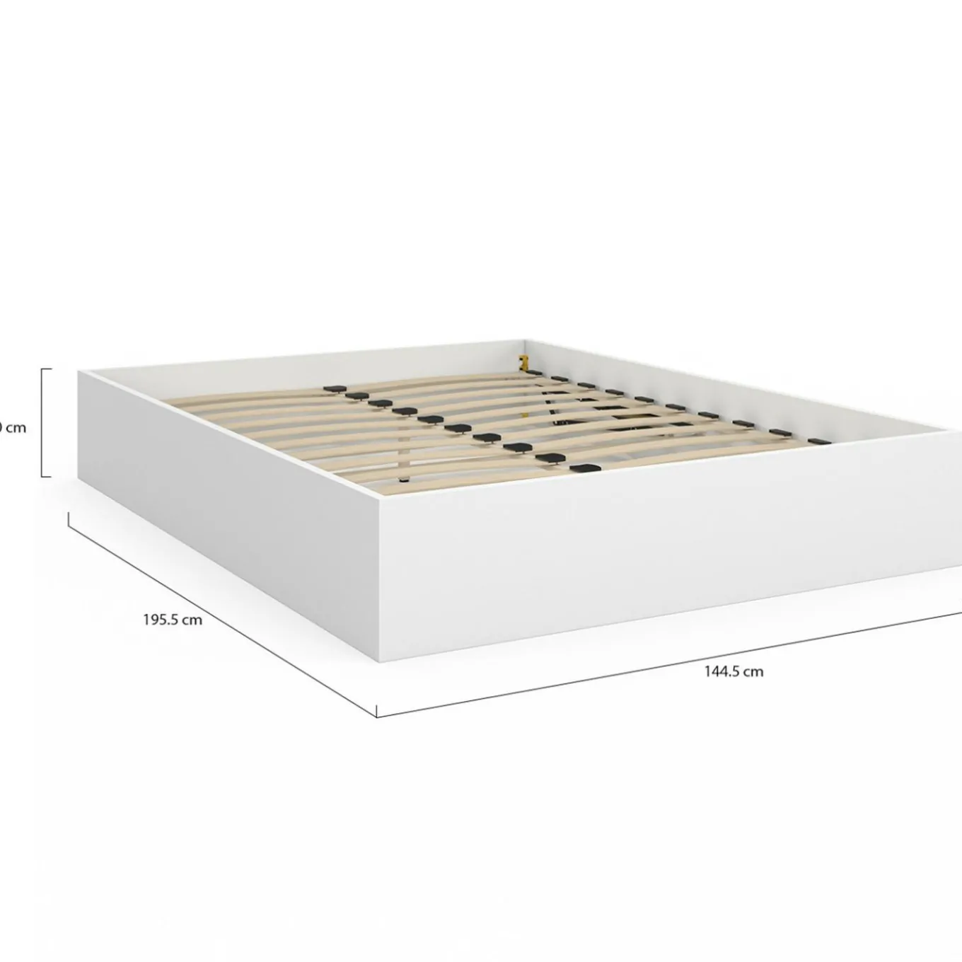 IDMarket Lit double coffre 140x190 cm avec sommier blanc* Meubles Blancs|Chambre Complète Adulte