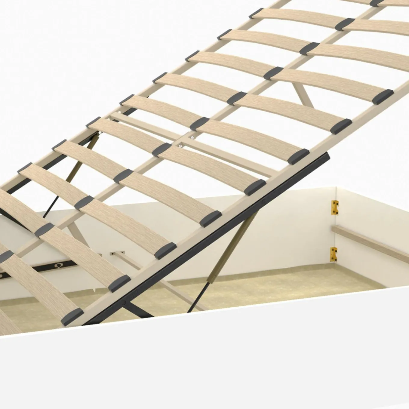 IDMarket Lit double coffre 140x190 cm avec sommier blanc* Meubles Blancs|Chambre Complète Adulte