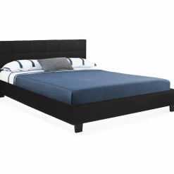 IDMarket Lit double noir 140x190cm avec tête de lit* Collection Contemporaine|Chambre Complète Adulte