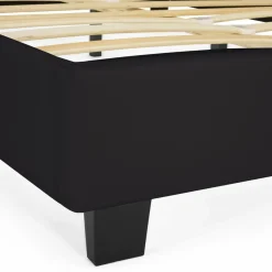 IDMarket Lit double noir 140x190cm avec tête de lit* Collection Contemporaine|Chambre Complète Adulte