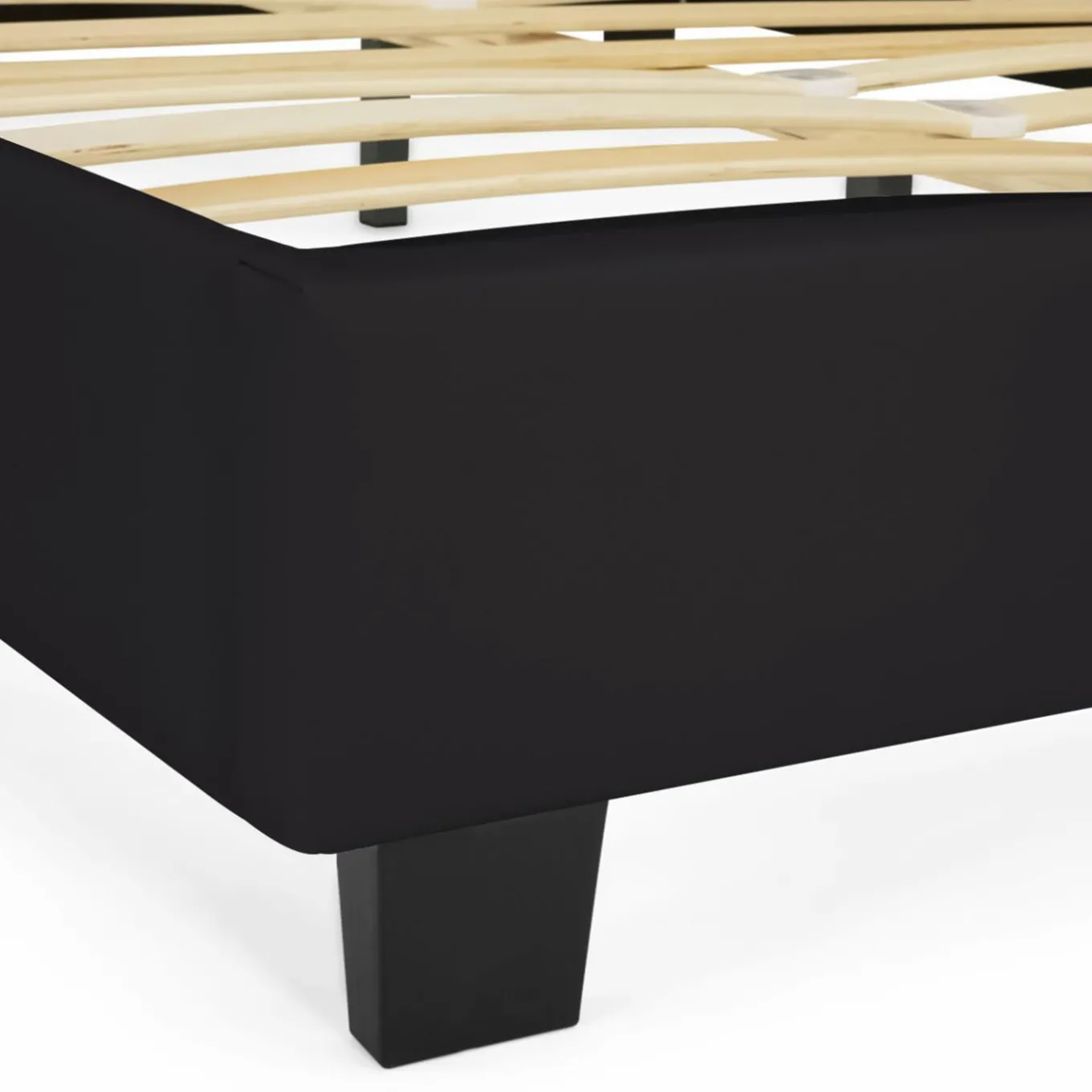 IDMarket Lit double noir 140x190cm avec tête de lit* Collection Contemporaine|Chambre Complète Adulte