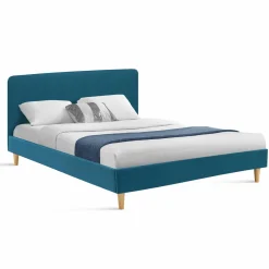 IDMarket Lit double scandinave bleu canard* Collection Scandinave|Chambre Complète Adulte