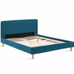 IDMarket Lit double scandinave bleu canard* Collection Scandinave|Chambre Complète Adulte