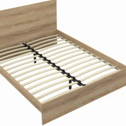 IDMarket Lit double 160x200 cm avec tête de lit et sommier hêtre* Collection Moderne|Lits Avec Sommier