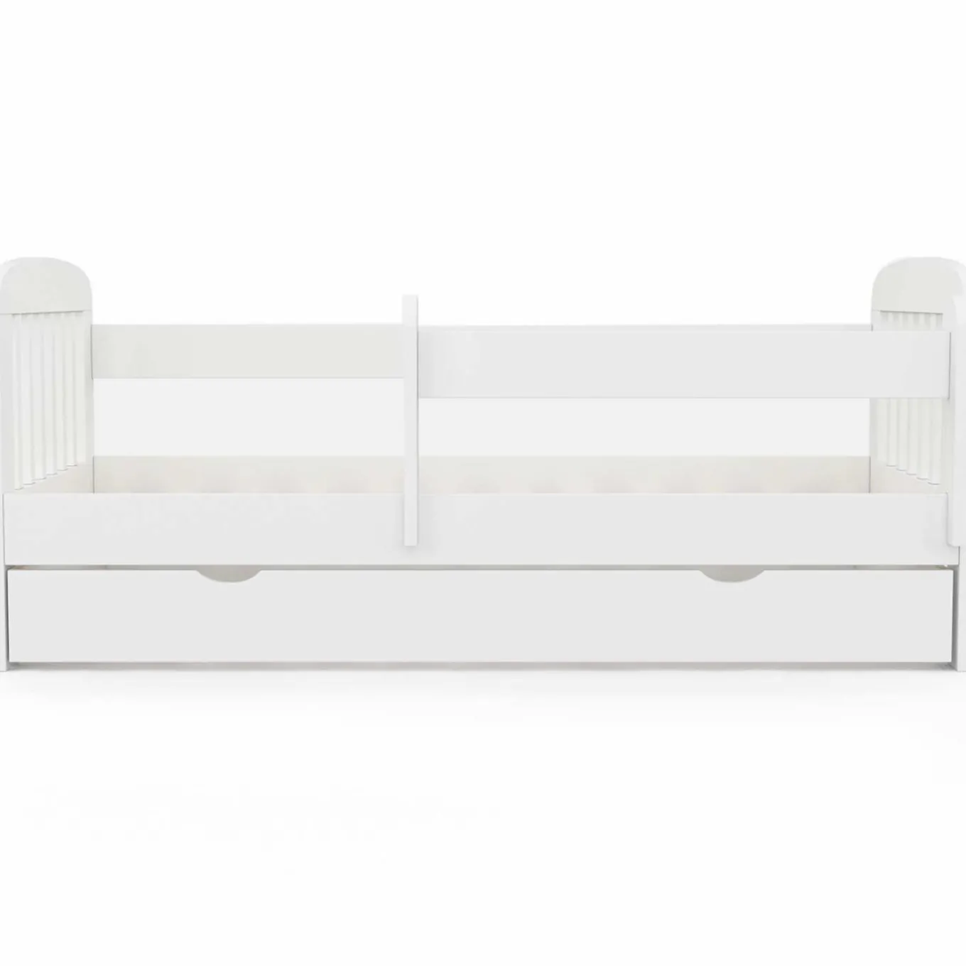 IDMarket Lit enfant blanc avec tiroir de rangement sommier et barrières*Enfant Meubles Tiroirs|Chambre Complète Adulte