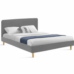 IDMarket Lit nordique gris clair 2 places* Collection Scandinave|Chambre Complète Adulte