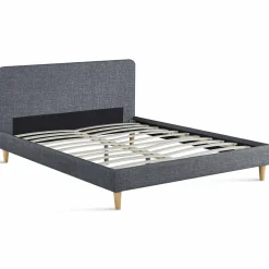 IDMarket Lit scandinave gris 2 places 160x200 cm* Collection Scandinave|Chambre Complète Adulte