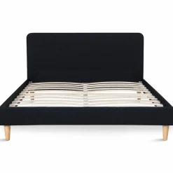 IDMarket Lit scandinave noir 2 places 140x190 cm* Collection Scandinave|Chambre Complète Adulte