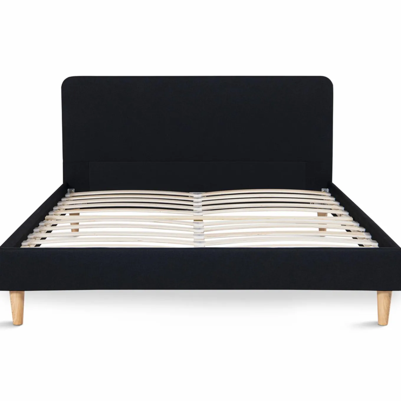 IDMarket Lit scandinave noir 2 places 140x190 cm* Collection Scandinave|Chambre Complète Adulte