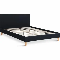 IDMarket Lit scandinave noir 2 places 140x190 cm* Collection Scandinave|Chambre Complète Adulte