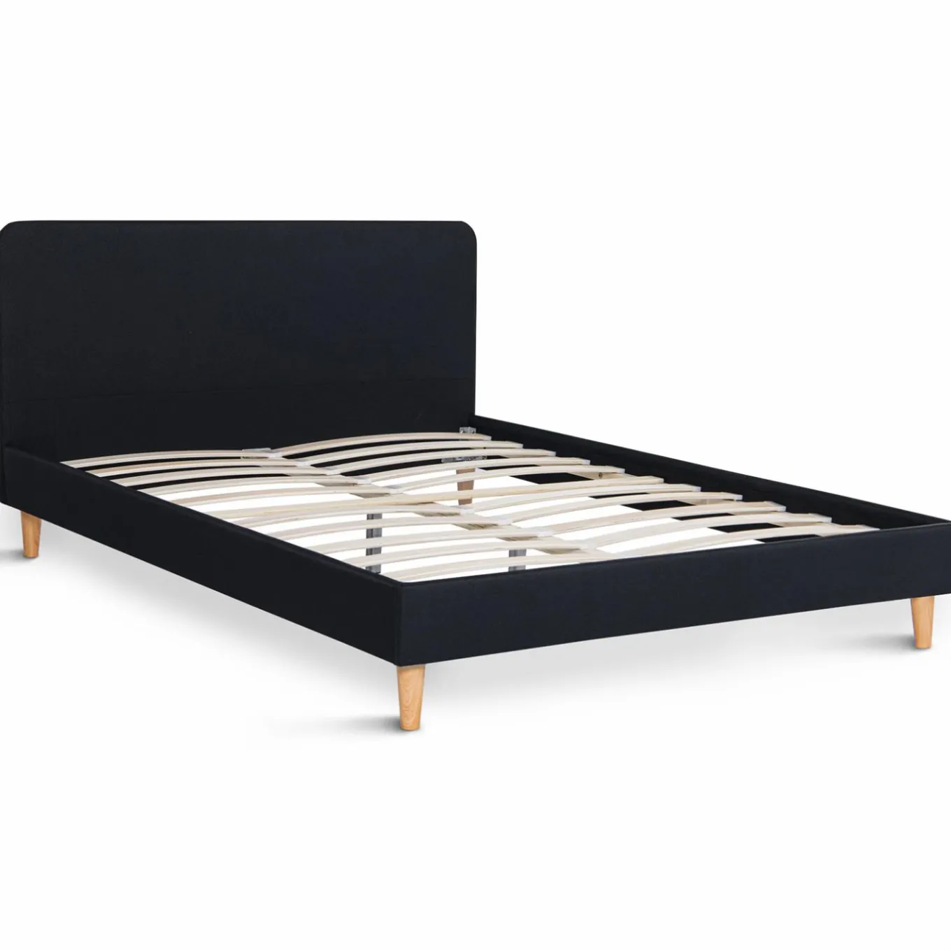 IDMarket Lit scandinave noir 2 places 140x190 cm* Collection Scandinave|Chambre Complète Adulte