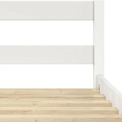 IDMarket Lit simple 90 x 190 cm avec sommier bois blanc* Meubles Blancs|Collection Contemporaine