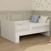 IDMarket Lit simple évolutif 90 x 140/190 cm avec sommier et barrières bois blanc*Enfant Lits Enfant
