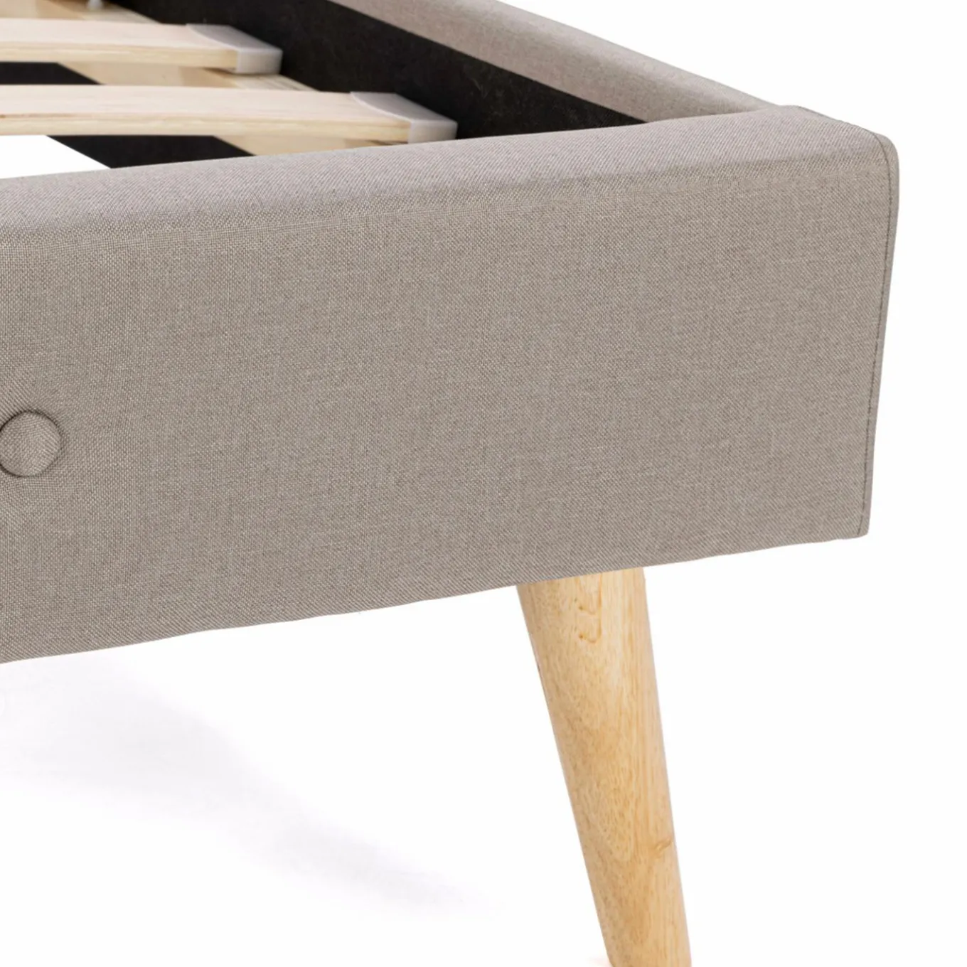 IDMarket Lit style scandinave 140 x 190 cm beige effet lin* Collection Scandinave|Chambre Complète Adulte