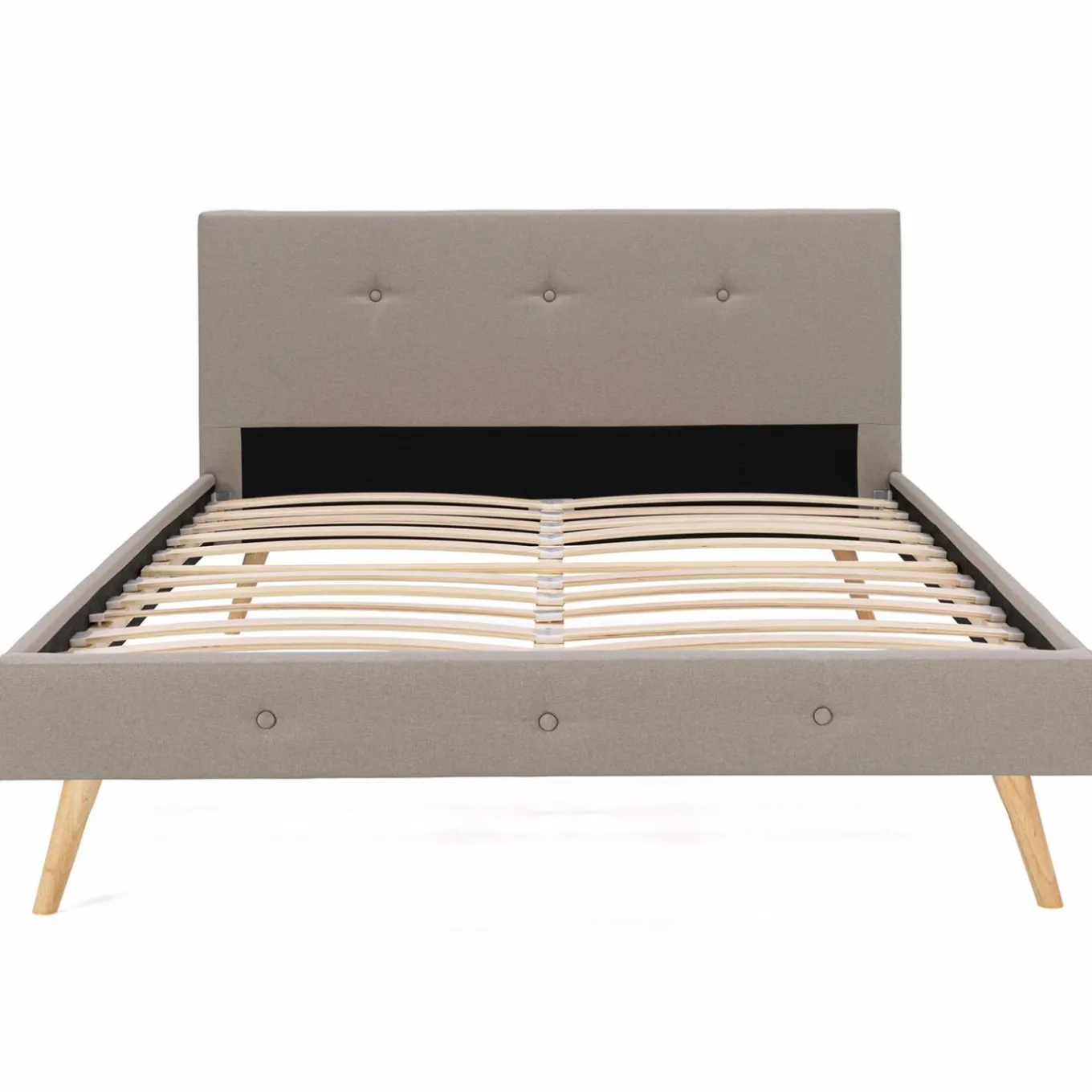 IDMarket Lit style scandinave 140 x 190 cm beige effet lin* Collection Scandinave|Chambre Complète Adulte