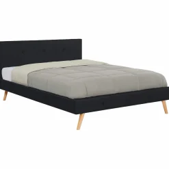 IDMarket Lit style scandinave 140 x 190 cm noir* Collection Scandinave|Chambre Complète Adulte