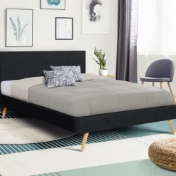 IDMarket Lit style scandinave 160x200 cm noir* Collection Scandinave|Chambre Complète Adulte