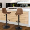 IDMarket Lot 2 tabourets de bar marron vintage réglables* Collection Vintage|Tabourets De Bar