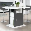 IDMarket Îlot central bois blanc et gris 110 cm* Meubles Hauts|Collection Design