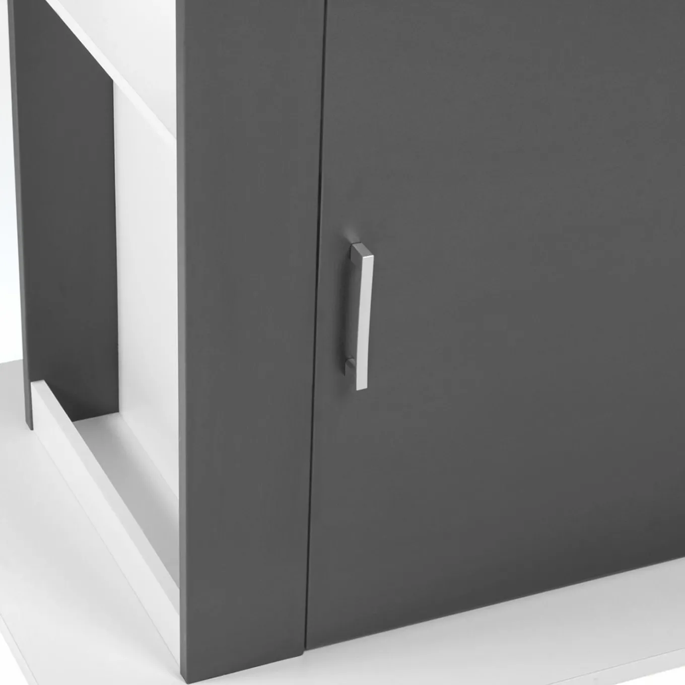 IDMarket Îlot central bois blanc et gris 110 cm* Meubles Hauts|Collection Design